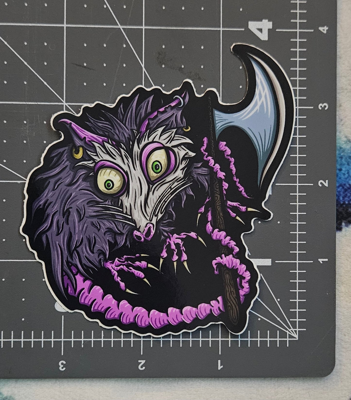 Opossum Axe Sticker