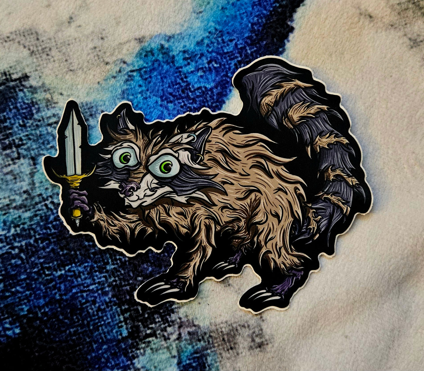 Raccoon Dagger Sticker