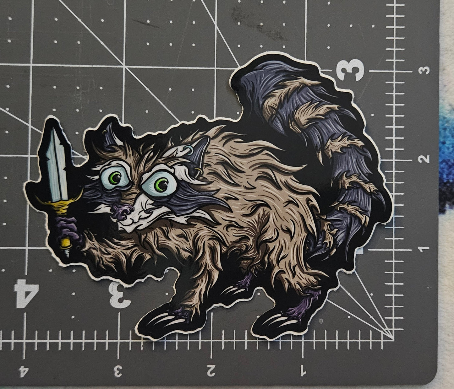 Raccoon Dagger Sticker
