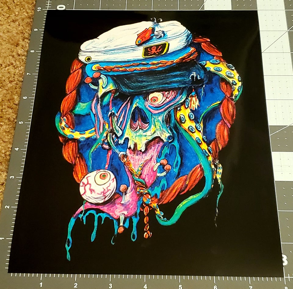 Fisherman Skull Print