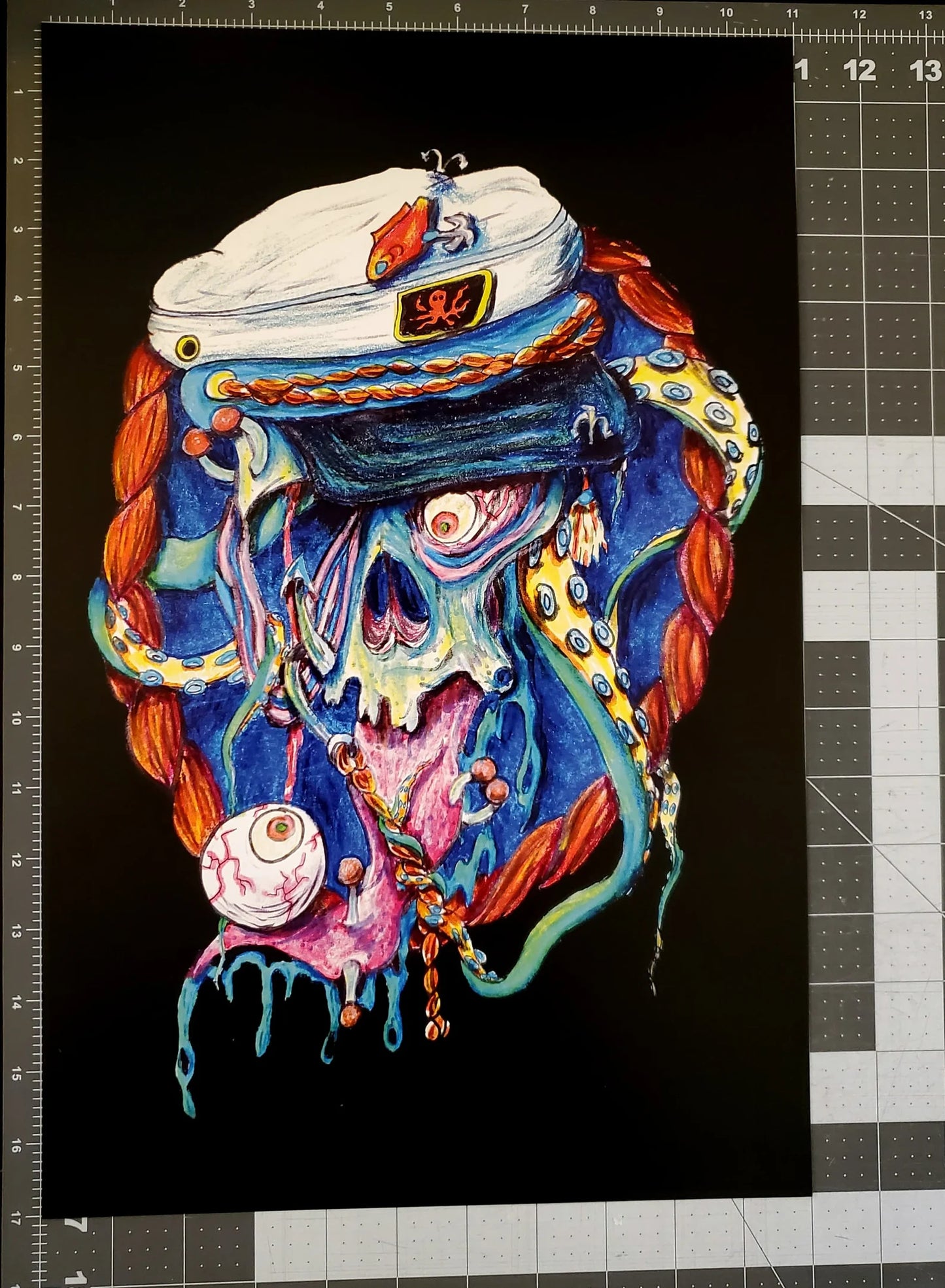 Fisherman Skull Print