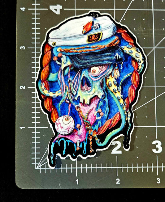 Fisherman Skull Sticker