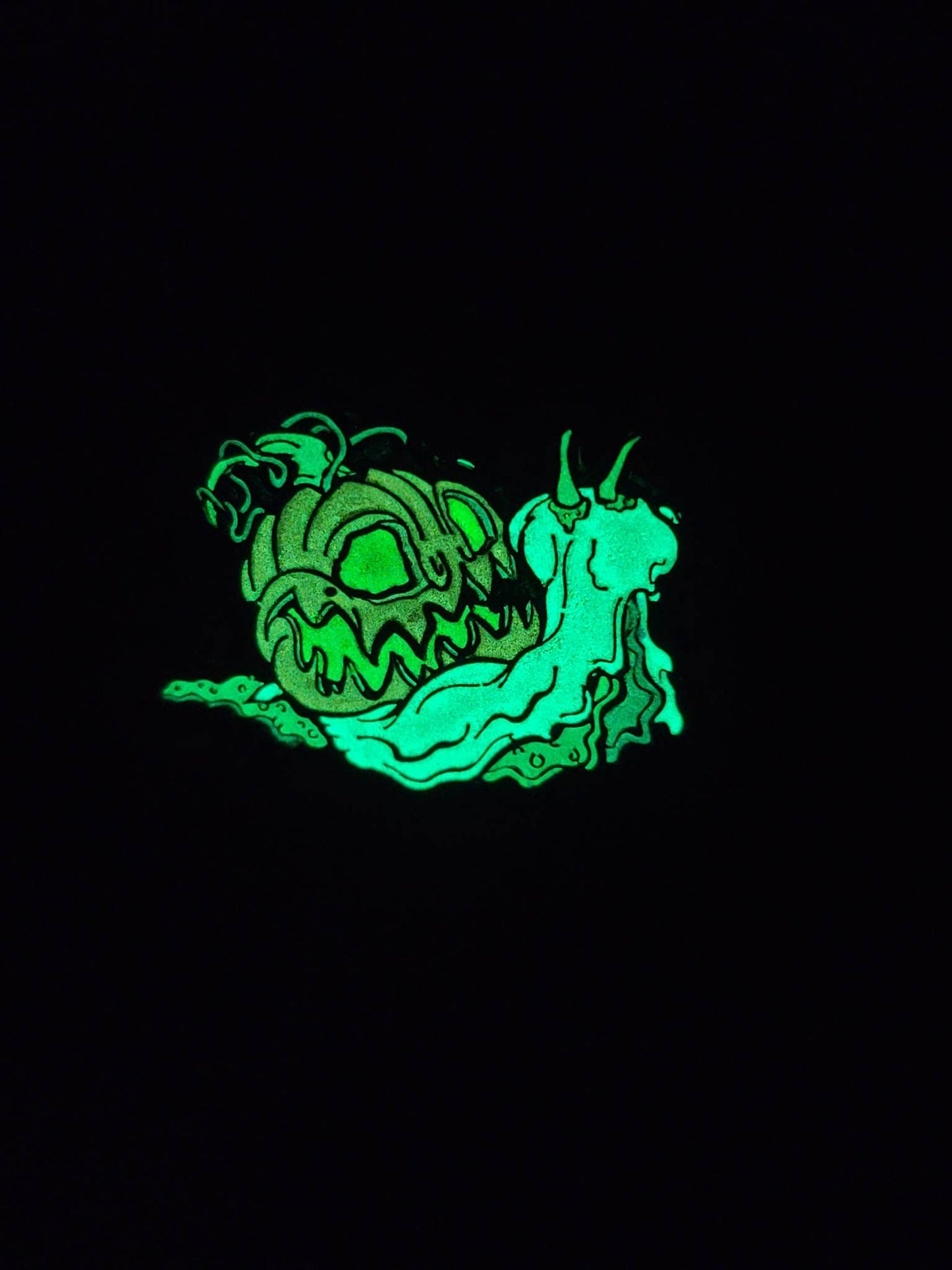 Halloween Ghost Snail 1.5 Inch Glow In The Dark Pin