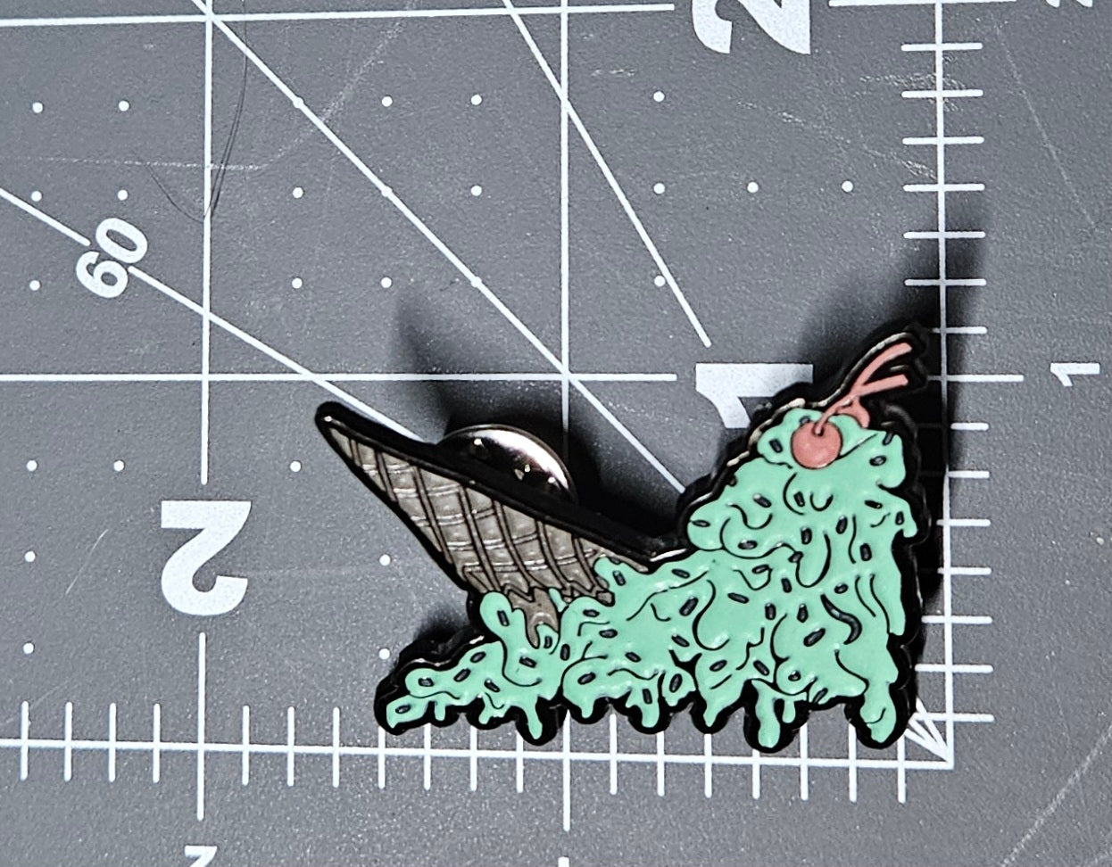 Ice Cream Snail 1.5 Inch Glow In The Dark Pin