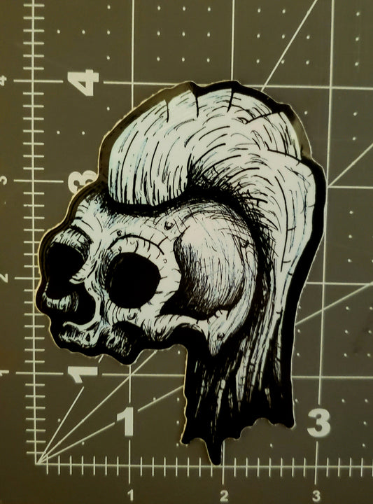Mohawk Skull Sticker