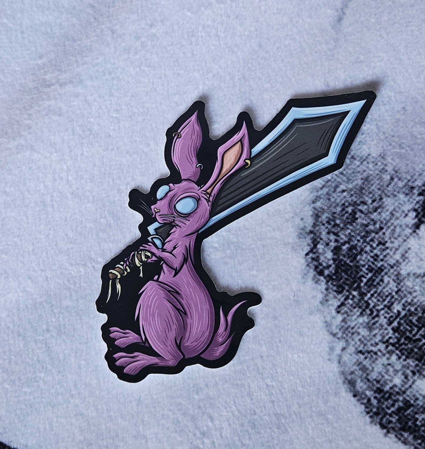 Bunny With A Big Sword Sticker