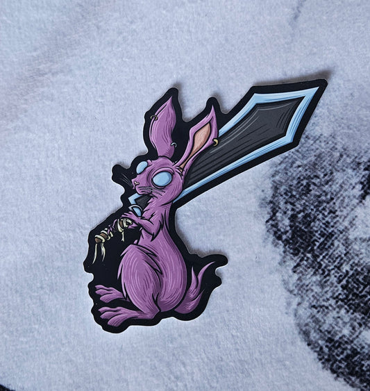 Bunny With A Big Sword Sticker