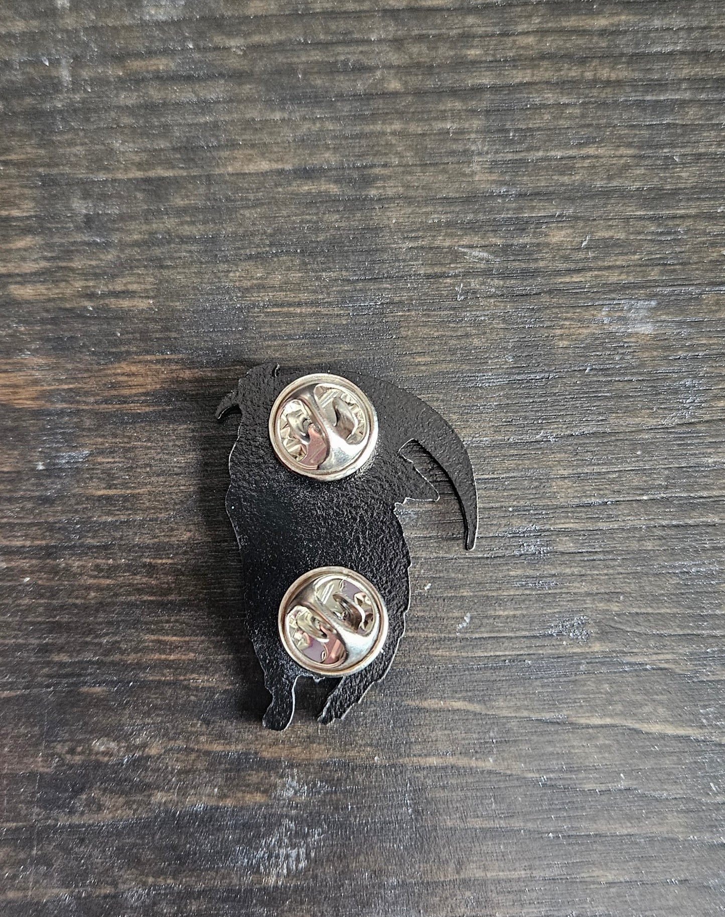 Crow Scythe 1.5 Inch Glow In The Dark Pin