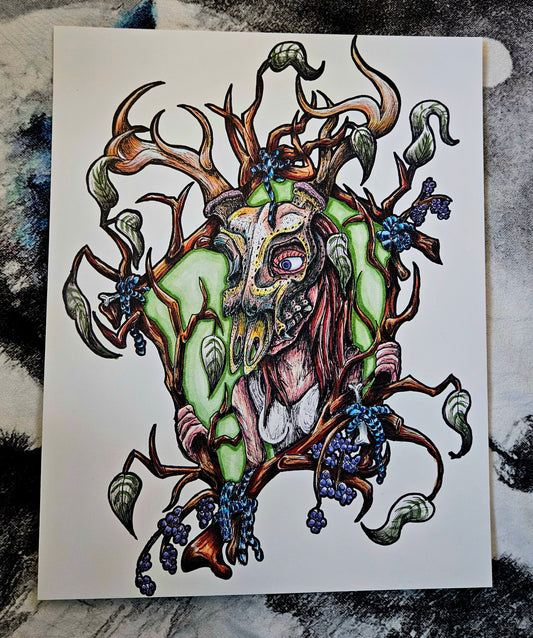 Deer Skull Woman Print