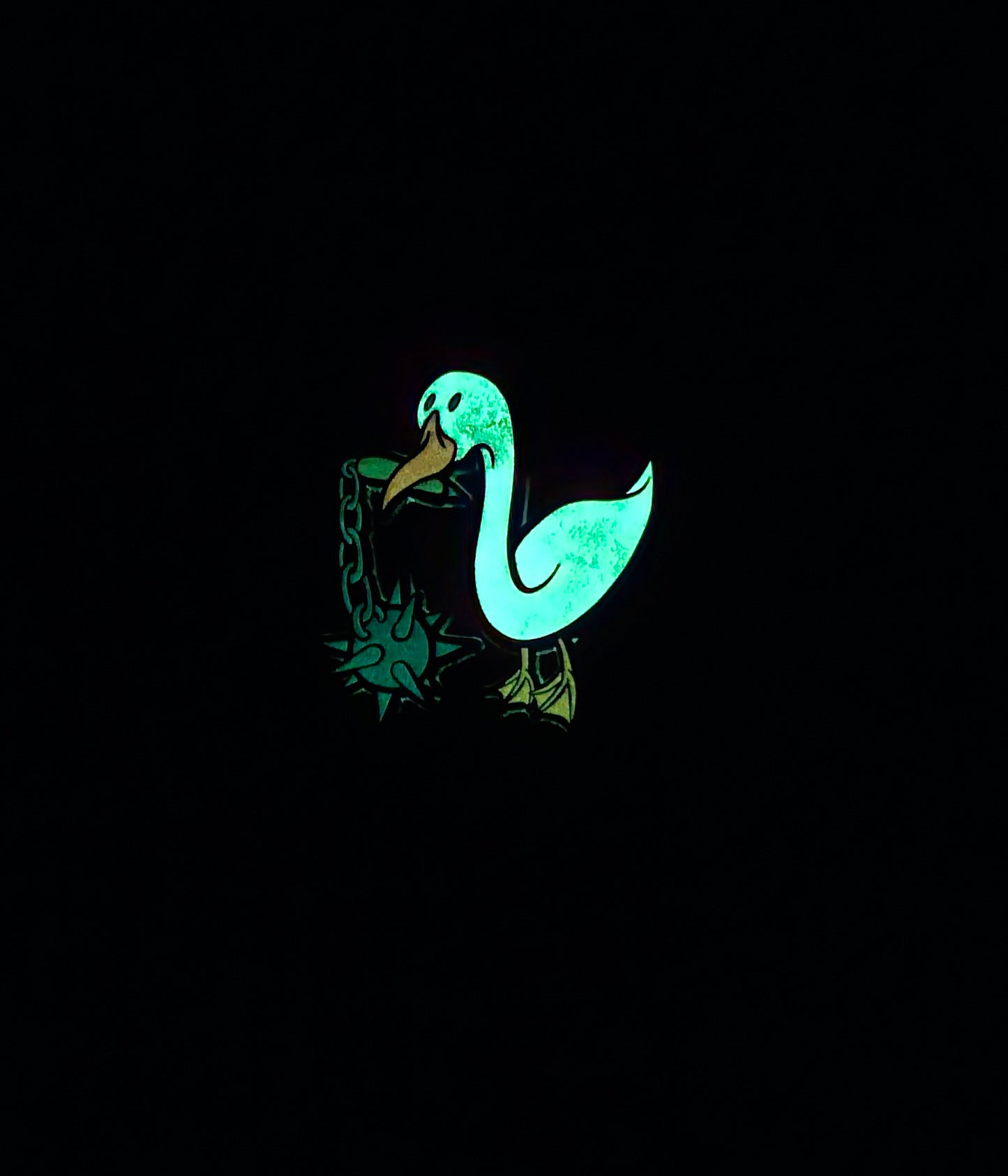 Goose Flail 1.5 Inch Glow In The Dark Pin