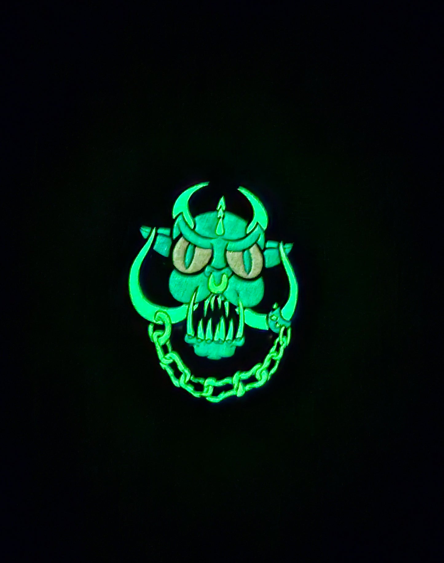 Hodag Motorhead 1.5 Inch Glow In The Dark Pin