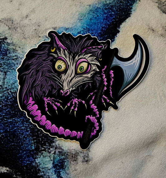 Opossum Axe Sticker