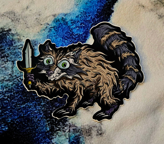 Raccoon Dagger Sticker