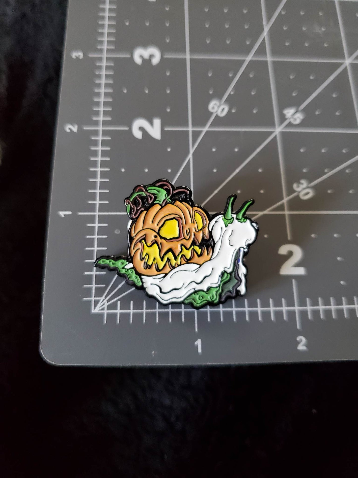 Halloween Ghost Snail 1.5 Inch Glow In The Dark Pin