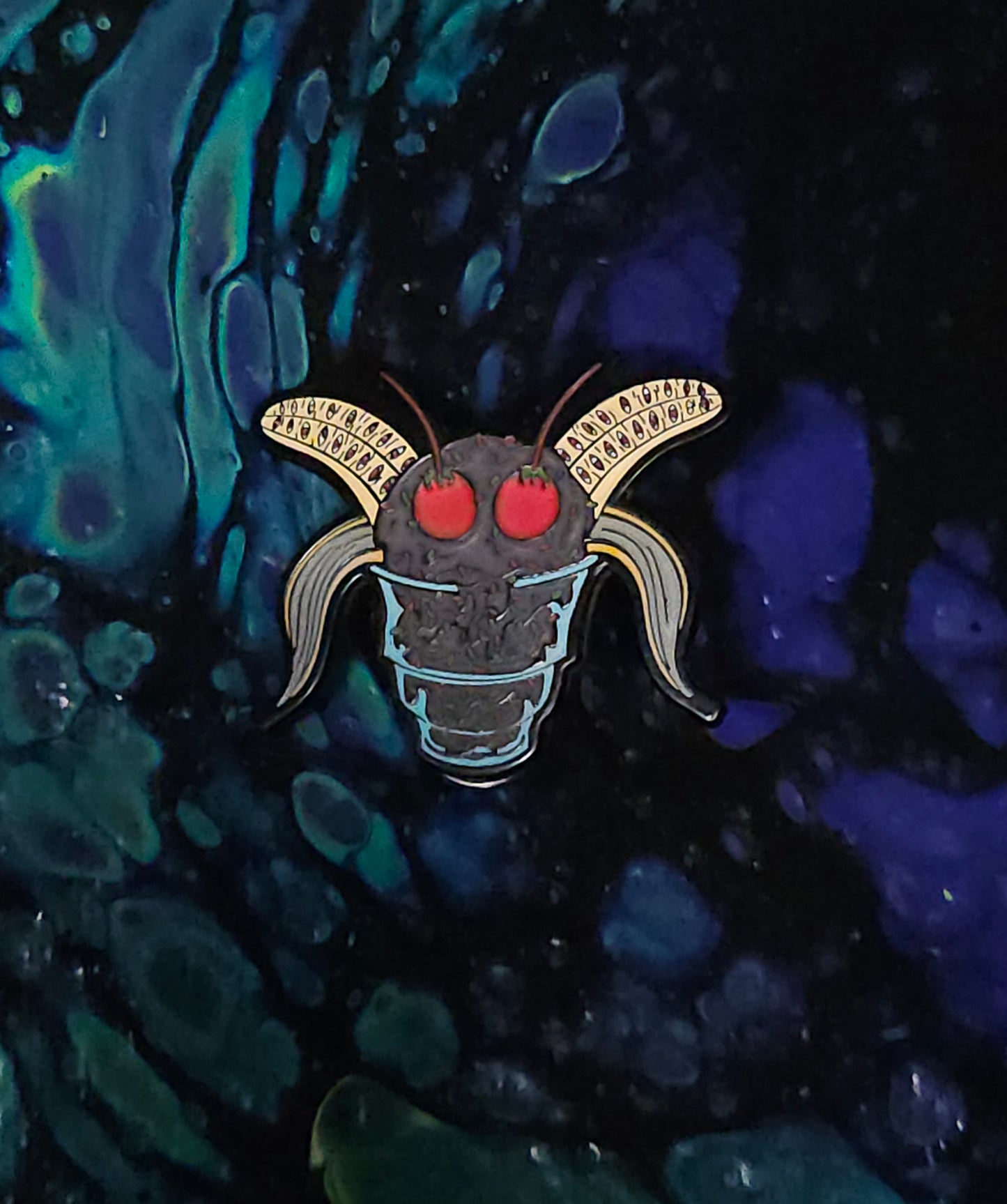 Mothman Ice Cream 1.5 Inch Glow In The Dark Pin